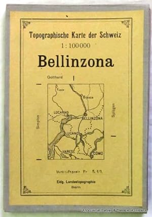 Bild des Verkufers fr Mastab 1:100.000. Lithographierte Karte (ca. 56:79 cm). Bern, Eidg. Landestopographie, (1919). In 18 Segmenten auf Leinwand aufgezogen. zum Verkauf von Jrgen Patzer