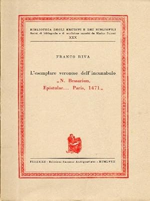 L'esemplare veronese dell'incunabolo ''N. Bessarion, Epistule. Paris 1471''