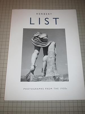 Seller image for Herbert List: Photographs from the 1930s for sale by rareviewbooks