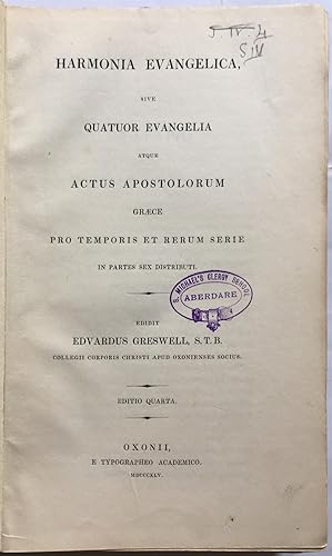 Harmonia Evangelica Sive 4 Evangelia & Actus Apostolorum Graece.