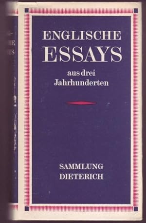 Bild des Verkufers fr Englische Essays aus drei Jahrhunderten zum Verkauf von Graphem. Kunst- und Buchantiquariat