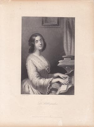 Der Lieblingwalzer, schöner Stahlstich um 1850 einer Dame am Klavier von A.H. Payne nach Stanley,...