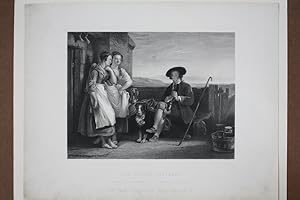 The gentle Shepherd, schöner Stahlstich um 1845 von P. Lightfoot nach Sir David Wilkie, Blattgröß...