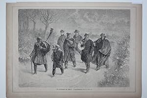 Die Harmonie im Schnee, Holzstich um 1875 nach einer Originalzeichnung von H. Lüders, Blattgröße:...