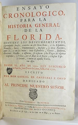 Ensayo Cronologico para la Historia General de la Florida . desde