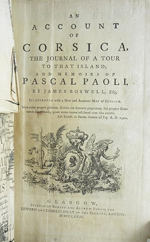 Account of Corsica, the Journal of a Tour to that Island, and Memo