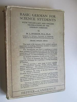 Imagen del vendedor de Basic German for Science Students a la venta por Goldstone Rare Books