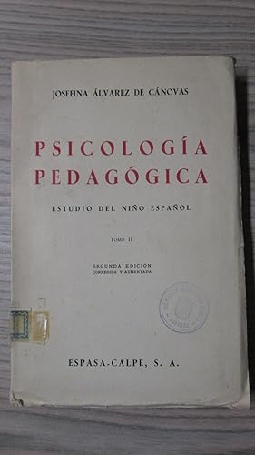 Imagen del vendedor de PSICOLOGA PEDAGGICA. Estudio del nio espaol. Tomo II. a la venta por LIBRERIA AZACAN