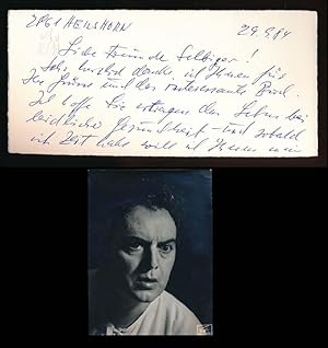 Will Quadflieg (1914-2003). Eigenhändiger Brief mit Unterschrift.