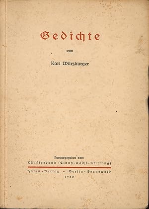 Bild des Verkufers fr Gedichte,Herausgegeben vom Knstlerdank (Clau-Rochs-Stiftung), zum Verkauf von Antiquariat Kastanienhof