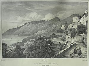 Bild des Verkufers fr Vue Prise a Salerne, Royme de Naples' No. 80 View of coast at Salerno, with figures on terrace, by Antoine Guindrand [1801-1843] zum Verkauf von R.G. Watkins Books and Prints