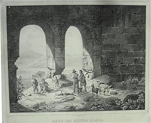 Seller image for Dans Les Ruines D'Alba pres le lac de Fucino No. 79 Artists at work within ruins, by Jean-Louis Tirpenne [1801-1878] and Figures by Victor Adam [1801-1866] for sale by R.G. Watkins Books and Prints
