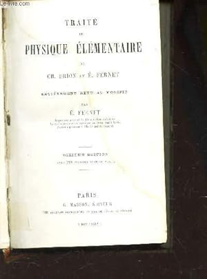 Seller image for TRAITE DE PHYSIQUE ELEMENTAIRE for sale by Le-Livre