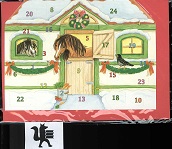 Bild des Verkufers fr Pferde-Weihnacht im Stall.(Mit Glitzer) Mini-Adventskalender mit Kuvert. zum Verkauf von Kirjat Literatur- & Dienstleistungsgesellschaft mbH