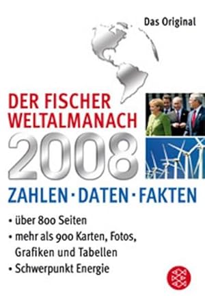 Bild des Verkufers fr Der Fischer Weltalmanach 2008. Zahlen Daten Fakten : Zahlen Daten Fakten zum Verkauf von AHA-BUCH