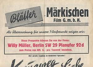 Blätter der Märkischen Film G. m.b.H. Kreuzweg der Liebe.