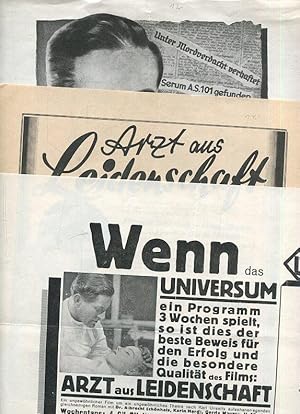 Arzt aus Leidenschaft (2 Plakate, eine Werbeschirft der Märkische Film G.M.B.H.).