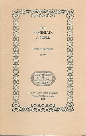 Immagine del venditore per The Feminiad. A Poem. (1754) (Augustan Reprint Society Publication Number 207) venduto da Dorley House Books, Inc.