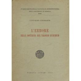 Bild des Verkufers fr L'errore nella dottrina del negozio giuridico zum Verkauf von Libreria Antiquaria Giulio Cesare di Daniele Corradi