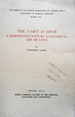 Seller image for The Cort D'Amor: A Thirteenth-Century Allegorical Art of Love (North Carolina studies in the Romance languages and literatures) for sale by School Haus Books