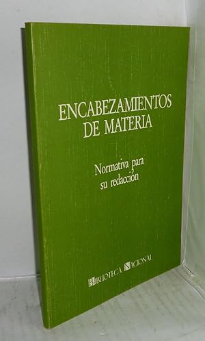 Seller image for ENCABEZAMIENTOS DE MATERIAS. NORMATIVA PARA SU REDACCION for sale by LIBRERIA  SANZ