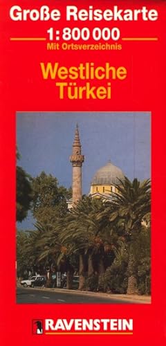 Große Reisekarte ~ 1 : 800 000 - Mit Ortsverzeichnis : Westliche Türkei.