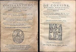 Imagen del vendedor de Tratado contra Luthero y otros hereges. Segn el decreto del S. C. Trident. con singular doctrina de SS. DD. Griegos, Latn y Hebreos. Con setenta consideraciones sobre las liciones de Iob. a la venta por Librera Anticuaria Antonio Mateos