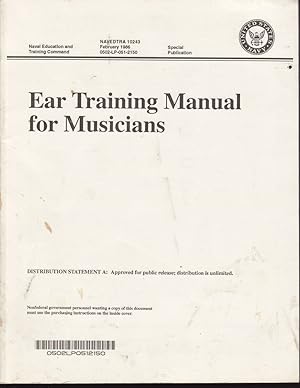 Imagen del vendedor de Ear Training Manual for Musicians a la venta por Jonathan Grobe Books