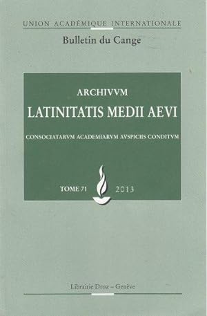 Archivum Latinitatis Medii Consociatarum Academiarum Auspiciis Conditum