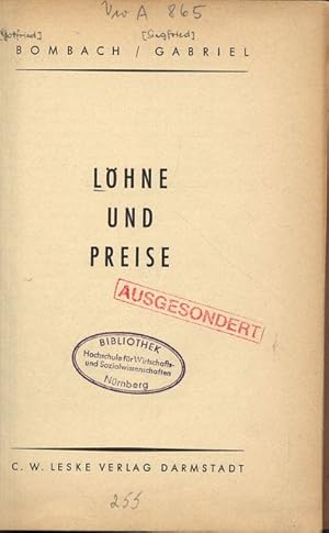 Bild des Verkufers fr LHNE UND PREISE. zum Verkauf von Antiquariat Bookfarm