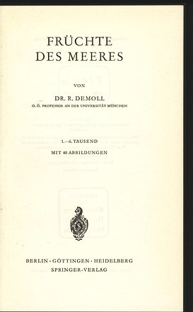 Seller image for Frchte des Meeres. Mit 40 Abb. Verstndliche Wissen. 64. for sale by Antiquariat Bookfarm