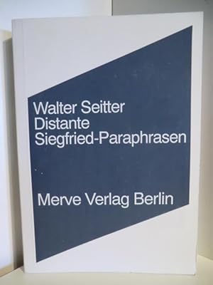 Bild des Verkufers fr Distante. Siegfried-Paraphrasen zum Verkauf von Antiquariat Weber