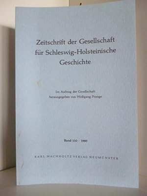 Bild des Verkufers fr Zeitschrift der Gesellschaft fr Schleswig-Holsteinische Geschichte. Band 110 zum Verkauf von Antiquariat Weber