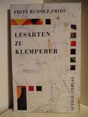 Imagen del vendedor de Lesarten zu Klemperer a la venta por Antiquariat Weber