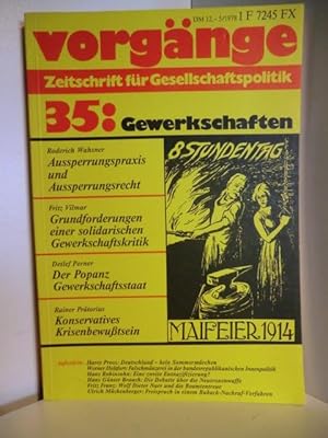 Bild des Verkufers fr Vorgnge. Zeitschrift fr Gesellschaftspolitik. 5/1978. 35: Gewerkschaften zum Verkauf von Antiquariat Weber