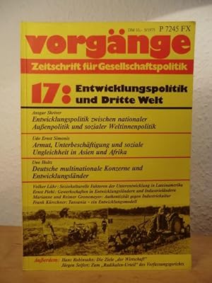 Immagine del venditore per Vorgnge. Zeitschrift fr Gesellschaftspolitik. Nr. 17, 14. Jahrgang 1975 (Heft 5). Titel: Entwicklungspolitik und Dritte Welt venduto da Antiquariat Weber