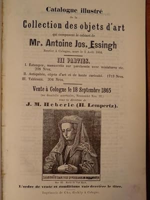 Catalogue illustre de la Collection des objets d'art qui composent le cabinet de Mr. Antoine Jos....