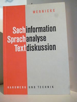 Seller image for Sachinformation, Sprachanalyse, Textdiskussion. for sale by Antiquariat Weber