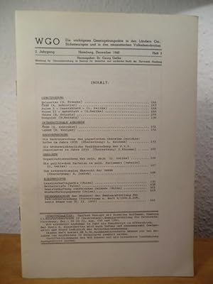 Imagen del vendedor de WGO - Die wichtigsten Gesetzgebungsakte in den Lndern Ost-, Sdosteuropas und in den ostasiatischen Volksdemokratien. 2. Jahrgang, Heft 5, Dezember 1960 a la venta por Antiquariat Weber