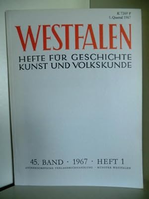 Imagen del vendedor de Westfalen. Hefte fr Geschichte und Volkskunde. 45. Band 1967 Heft 1. a la venta por Antiquariat Weber