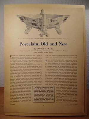 Bild des Verkufers fr Porcelain, Old and New. Reprint from the June 1951 Issue of the Information Bulletin zum Verkauf von Antiquariat Weber