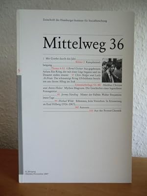 Imagen del vendedor de Mittelweg 36. Zeitschrift des Hamburger Instituts fr Sozialforschung. Ausgabe 5, Oktober / November 2007, 16. Jahrgang a la venta por Antiquariat Weber