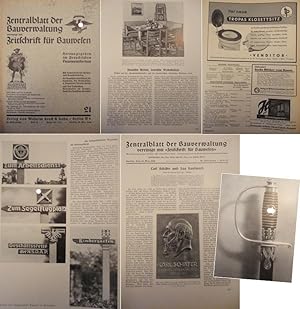 Seller image for Zentralblatt der Bauverwaltung, vereinigt mit Zeitschrift fr Bauwesen: Heft 21 vom 25. Mai 1938, 58.Jahrgang for sale by Galerie fr gegenstndliche Kunst