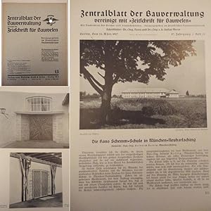 Imagen del vendedor de Zentralblatt der Bauverwaltung, vereinigt mit Zeitschrift fr Bauwesen: Heft 13 vom 31. Mrz 1937, 57.Jahrgang a la venta por Galerie fr gegenstndliche Kunst