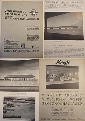 Seller image for Zentralblatt der Bauverwaltung, vereinigt mit Zeitschrift fr Bauwesen: Heft 45 vom 4.November 1936, 56.Jahrgang for sale by Galerie fr gegenstndliche Kunst