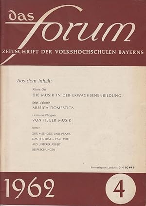 Das forum - Zeitschrift der Volkshochschulen Bayerns / 1962 Nr. 4