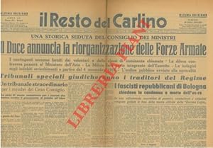 Il Duce annuncia la riorganizzazione delle Forze Armate.