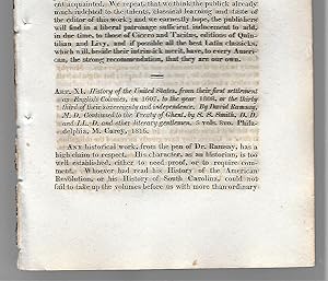 Image du vendeur pour History Of The United States From Their First Settlement As English Colonies In 1607 To The Year 1808, Continued To The Treaty Of Ghent By S. S. Smith, Book Review mis en vente par Legacy Books II