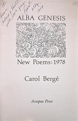 Bild des Verkufers fr Alba Genesis: New Poems: 1978 zum Verkauf von Casa Camino Real