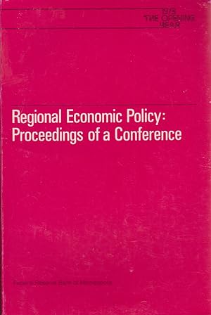 Seller image for Regional Economic Policy: Proceedings for sale by Jonathan Grobe Books